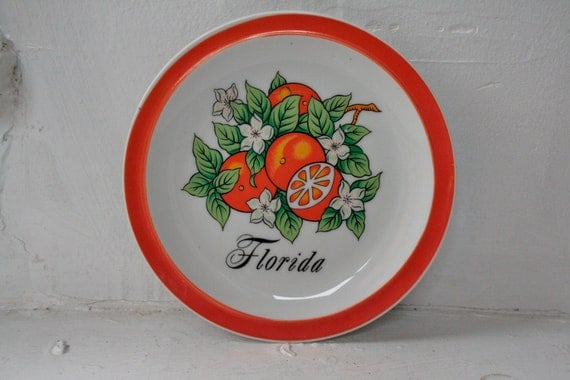 Retro Florida Oranges Souvenir Plate by Arrib