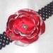 OSU, Gorgeous Handmade Scarlet and Gray Satin Flower, Baby Headband, Girl Barrette, The Ohio State University