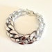 Kaylee Bracelet: Faux Pave Chunky Chain with Gunmetal Acrylic Chain