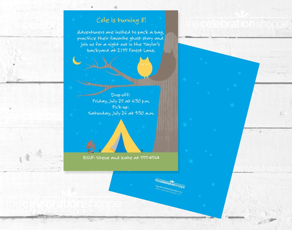 CAMP Birthday Party PRINTABLE INVITATION from The Celebration Shoppe