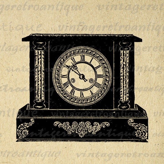 Digital Antique Clock Printable Image By VintageRetroAntique