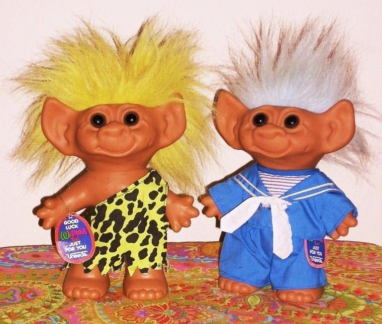 2 WISHNIK TROLLS Cave Man & Sailor - Reduced