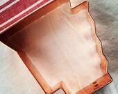 Arkansas-shaped Copper Cookie Cutter with Cookie Recipe