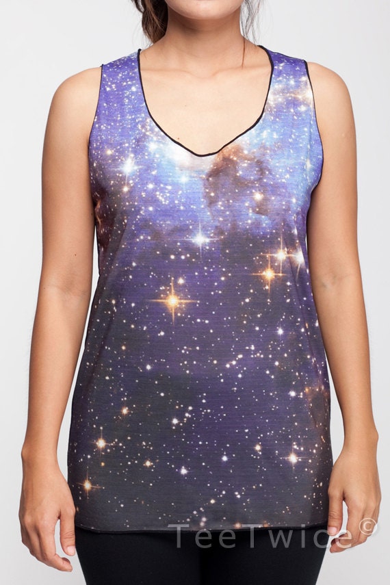 Cosmic Galaxy Shirt Star Light Planet Nebula Tank Top Women Shirts Black Shirt Tunic Top Vest Sleeveless Women T-Shirt Size S M