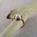 Freshwater Pearl Sterling Silver Bezel Rustic Solid Copper Ring Available in Size 8