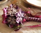 Purple and Pink Kusudama Princess Wand: Wedding, Flower Girl, Birthday Party