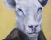 Sheep Portrait - Original Oil Painting