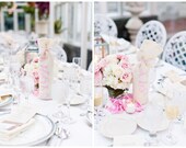 Wedding Table Number Set - Shabby Chic Wine Bottles - Set of 10