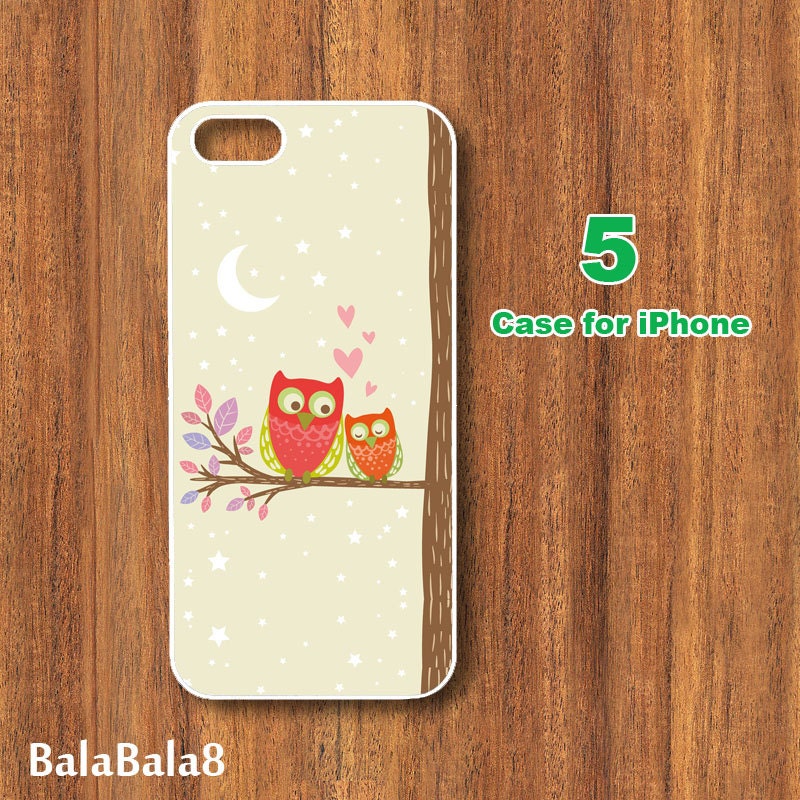 iPhone  4 case,iphone 5 Case--Cute Owl, in durable plastic or rubber silicone case