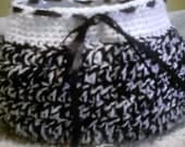 Black and white zebra stripe crocheted basket black and white crocheted storage container
