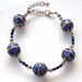 Deep blue cloisonne bracelet, enamel bracelet, royal blue bracelet, old world, antique look