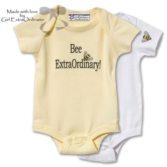 Bee ExtraOrdinary Bumblebee Baby Onesie with by GirlExtraOrdinaire