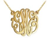 1" wide 24k Gold over Sterling Silver Monogram -Order Initials of YOUR choice - ZC90834L-GPSS