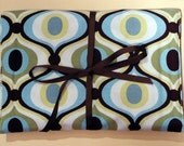 Aqua Wallpaper Travel Roll-Up-travel organizer-make-up bag-storage bag-handmade gift for her-travel roll-jewelry roll