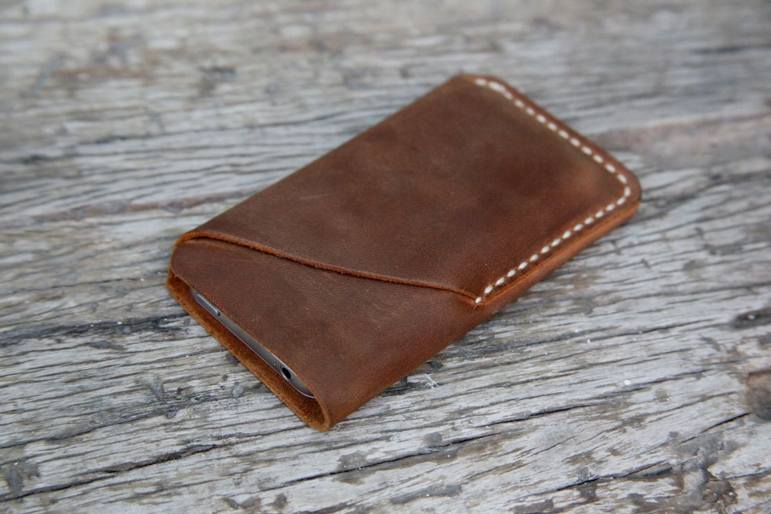 grams28 - iPhone 4 Handmade Leather Case iPhone sleeve with card holder iphone 4 wallet  (italian oil pull-up leather)