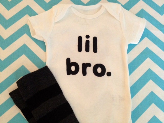 Baby Boy Hipster - Lil Bro. Onesie and Leg Warmer set SZ NB, 3, 6, 9, 12, 18 & 24 Months