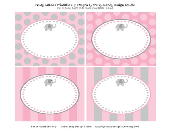 Printable Cupcake Food Labels / Fancy by EyeCandyDesignStudio