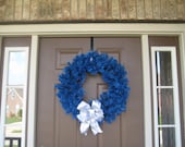 Diabetes Awareness Wreath - Solid Blue Basic