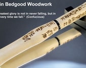 Holly pen with Confucius quote in Chinese, wood pen, Chinese writing