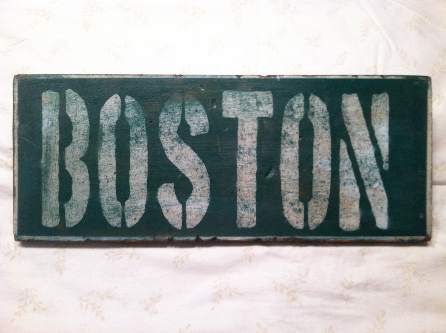 Distressed Vintage Handmade Boston Sign by SignsByJake on Etsy