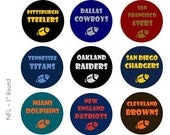 NFL Teams - 4 x 6 Digital Collage Sheet  - 1 inch Round Circles - INSTANT DOWNLOAD - Buy 2 Get 1 Free - Sale