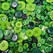 100g Green Buttons, Many Shapes, Sizes, Colours, Styles and Designs in Every Pack