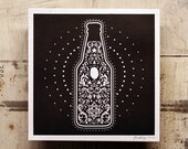 Hops Artwork Letterpressed Print on BEER PAPER