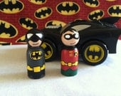 Dark Superhero Duo of Peg People