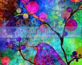 Go Where You Are Celebrated  inspirational wisdom original digital and watercolor collage art bird tree print 8 x 10