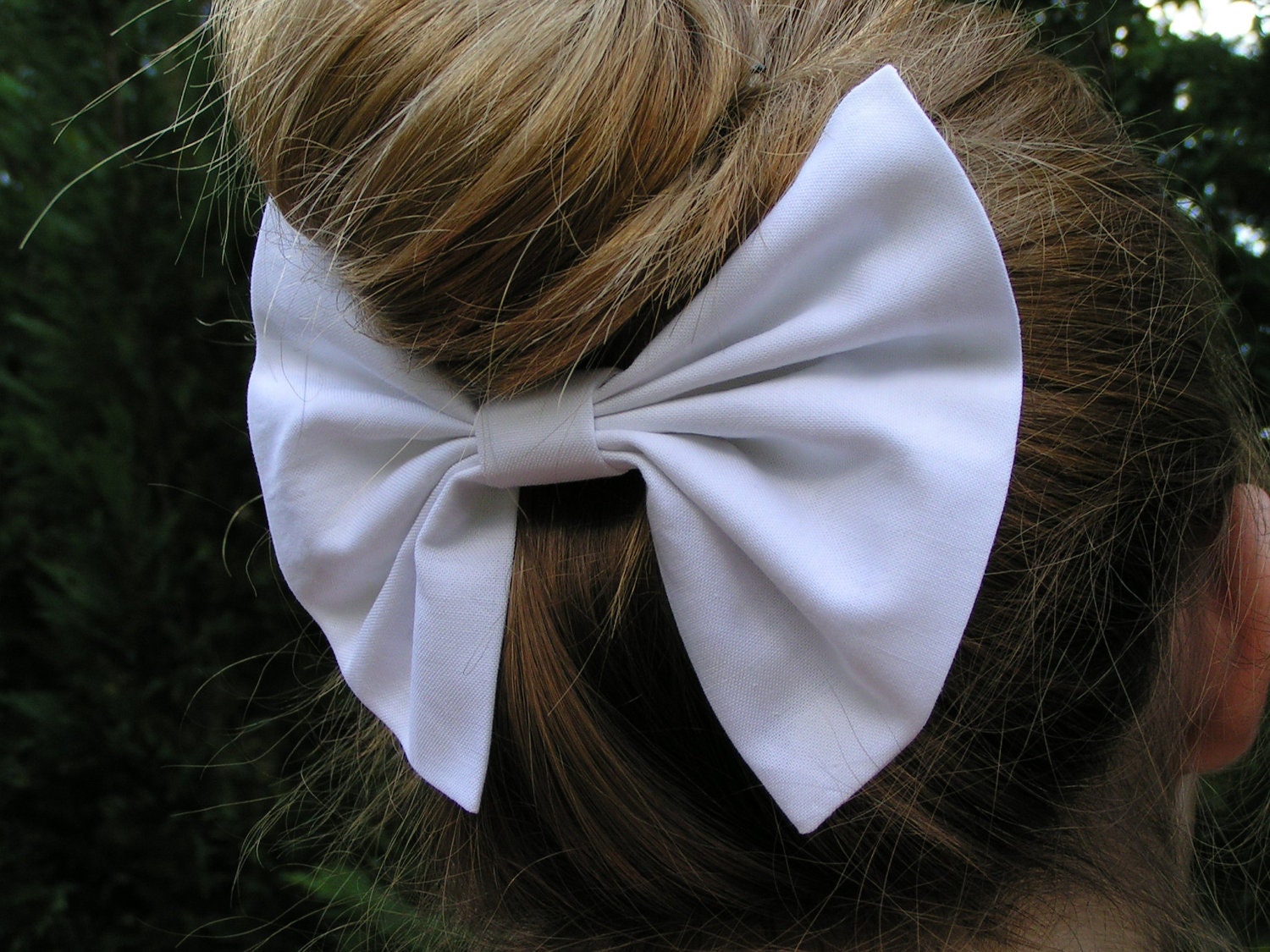 white fabric barrette for teens and women,french barrette, hair bows bow hair clip big bow hair clip
