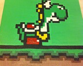 Yoshi Super Mario World Nintendo-8 bit Pixel Art 12x12 Painting