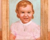 Original 1950's GIRL CHILD Painting/PASTEL Illustration Drawing... Vanity Fair Mark