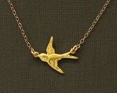 Tiny Gold Sparrow Necklace