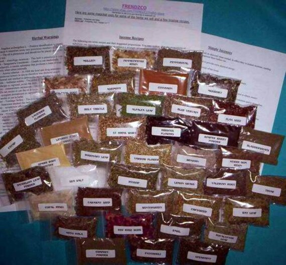 41 Magickal HERBS KIT Wiccan Pagan Brew Potion by FRENDZCO on Etsy