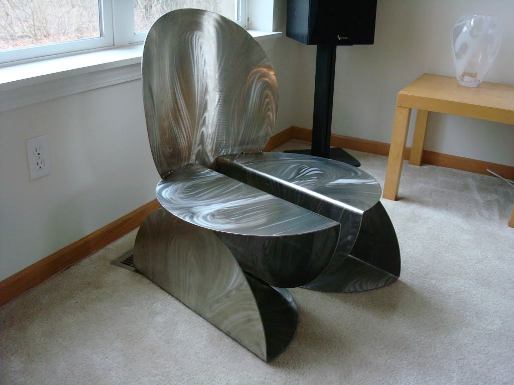 ZZIV Stainless Steel 5 Circles Functional Modern Art Chair Fancy Home Decor SteamPunk