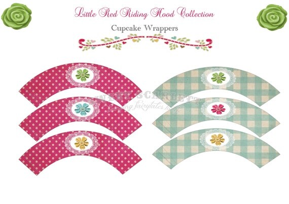 Little Red Riding Hood - PRINTABLE CUPCAKE WRAPPERS - Sweet Scarlett Events Il_570xn