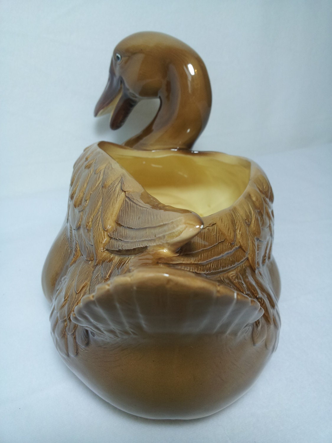 Fitz & Floyd Large Brown Duck Planter