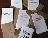 6 Mini 'I love you' cards