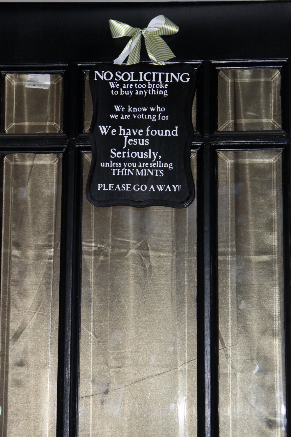 No soliciting sign/ Front door sign/Welcome/Gift (THE ORIGINAL)