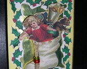 Christmas Stocking dimensional greeting card handmade