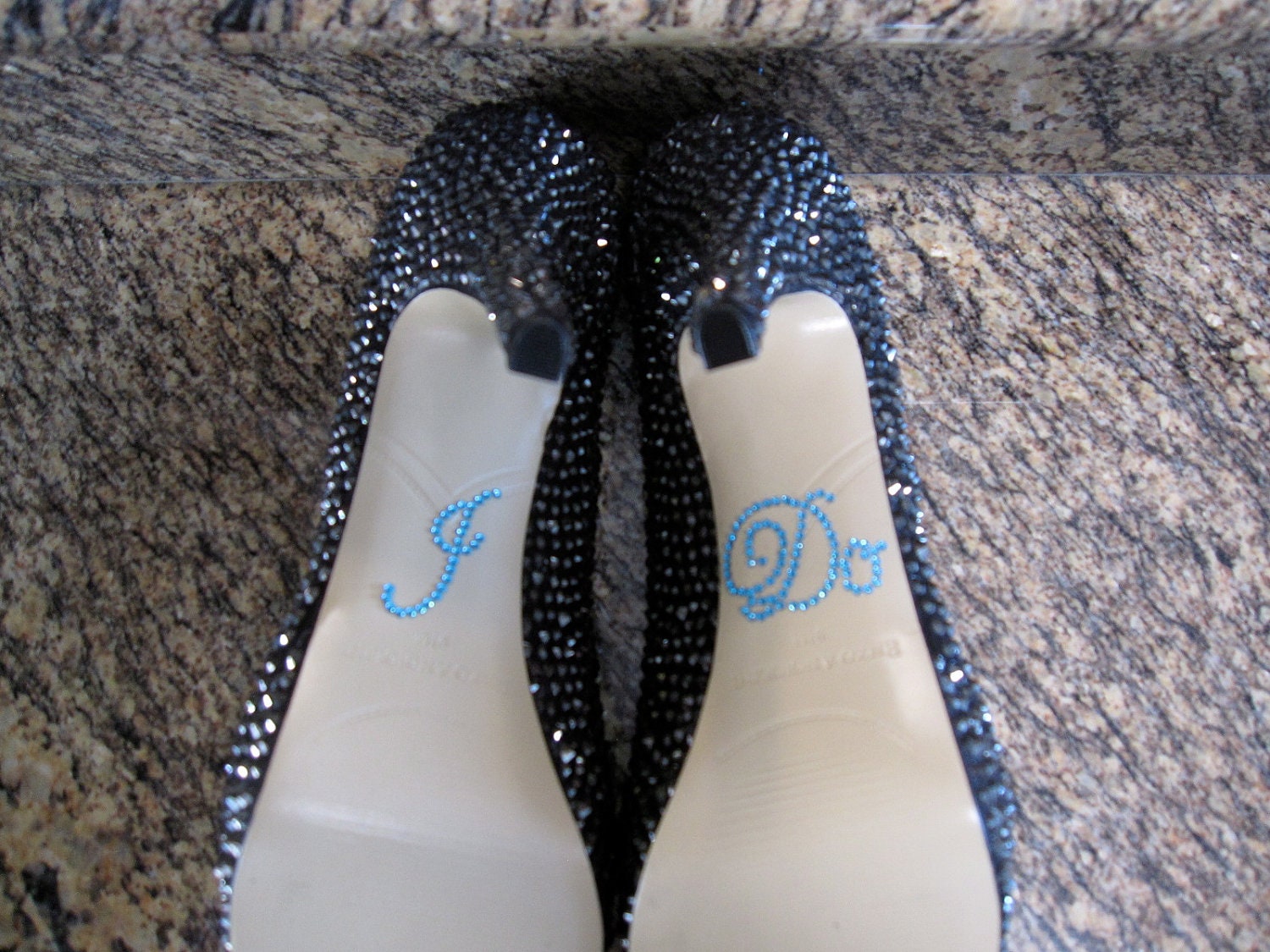 I Do Shoe Stickers. Something Blue "I Do" Wedding Rhinestone Shoe Sticker.