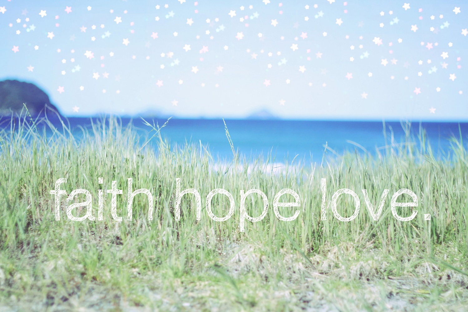 faith hope love beach art