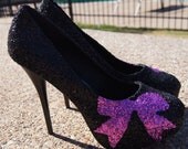 Pink Bow Glitter Shoes