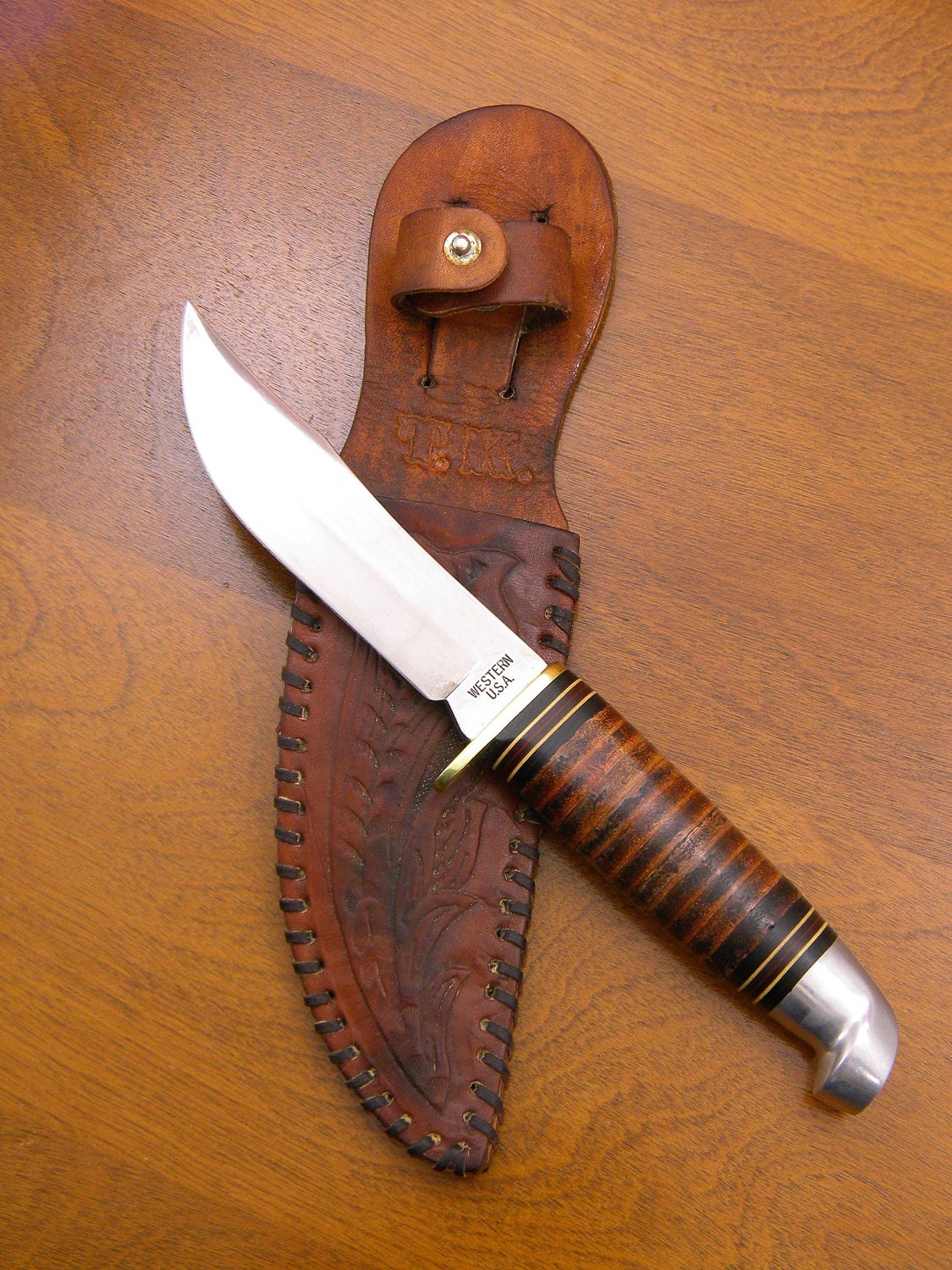 Western USA L66 Fixed Blade Hunter With Leather by YakShack