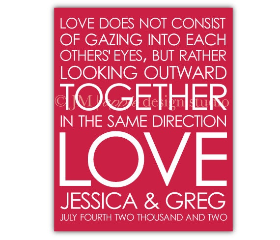 Custom Illustration Typography Word Art Quote Love 8x10 Print Wall Art. Wedding Gift. anniversary gift.