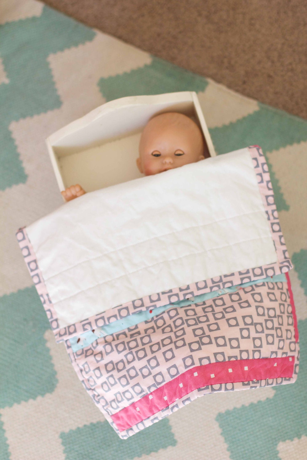 Girl Stripes Doll Quilt - Shop Clearance