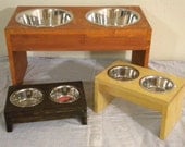 Large Raised dog bowl, pet feeders, cat bowls, wood pet dishes, custom pet feeders