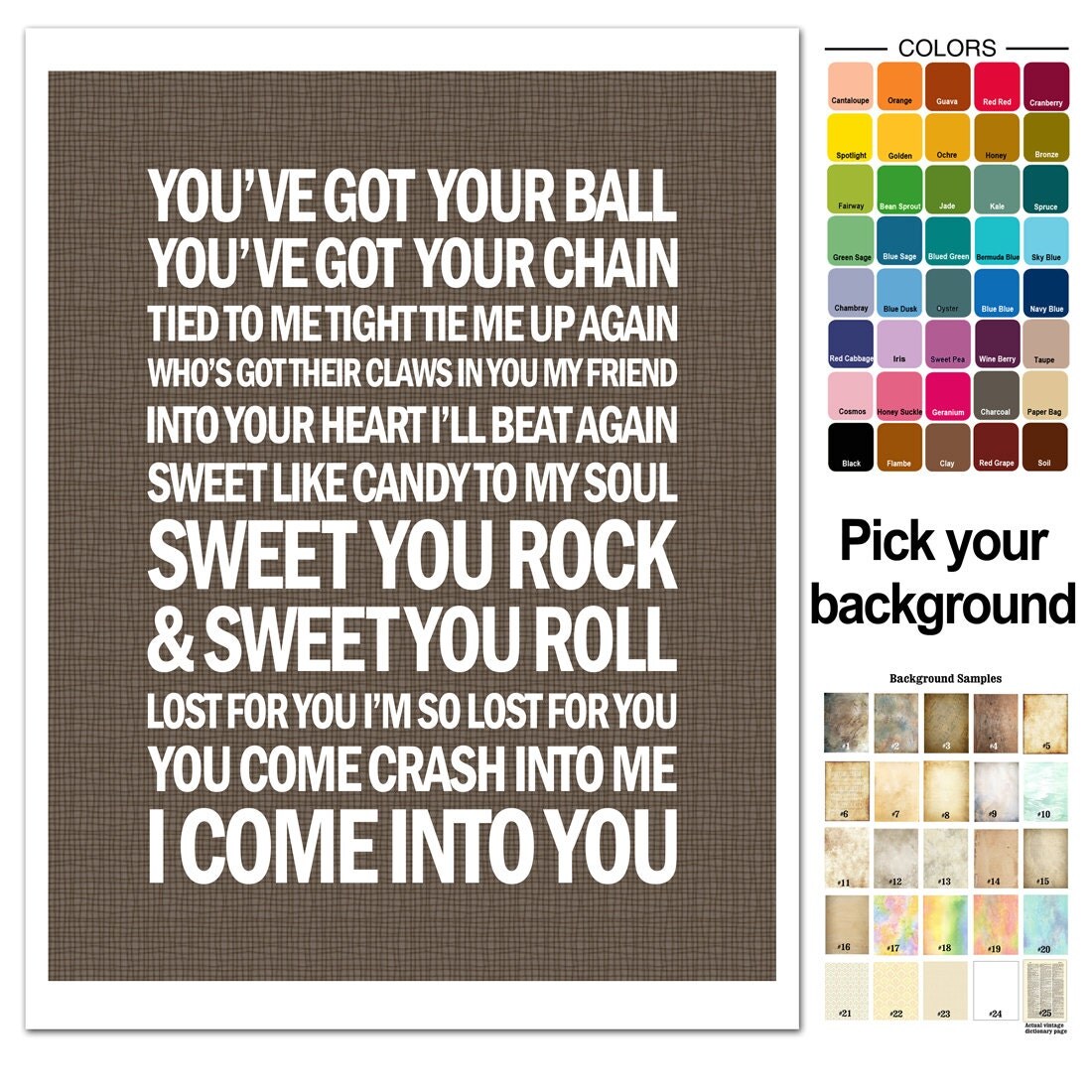 Dave Matthews Band Song Lyric Print Crash into by FancyThisPrints