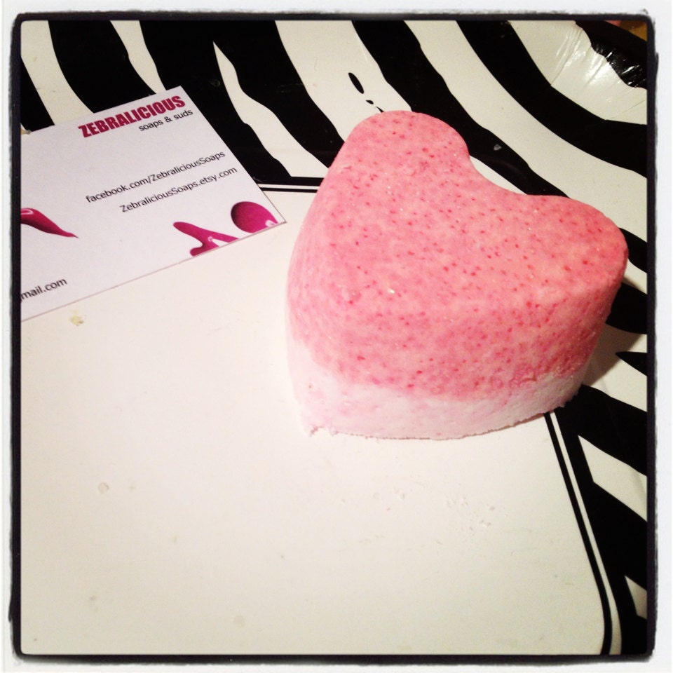 Hand Crafted CHERRY & VANILLA Heart Bath Bomb