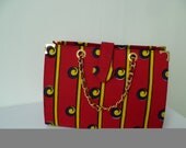LARGE ANKARA TOTE handbag handmade  african aztec print bag red bag
